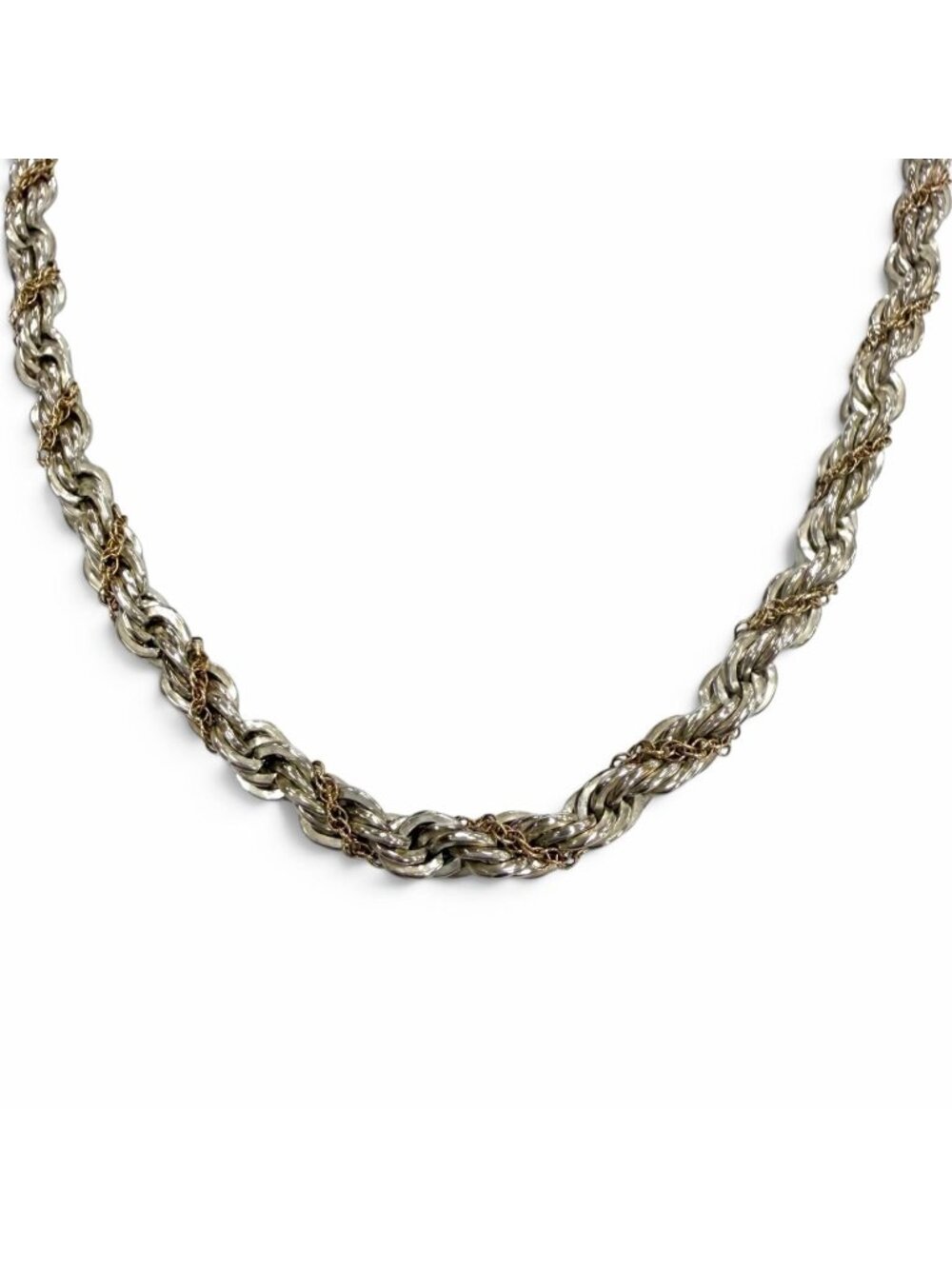 Tiffany & Co Twist Chain Long Necklace Silver Gold